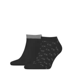 Calvin Klein Print 2P Sneaker Socks 2 Pack - Black