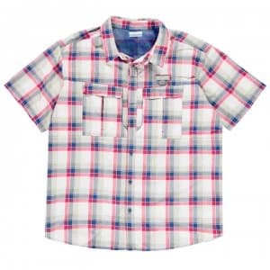 Columbia Casacade Short Sleeve Shirt Mens - White/Blue