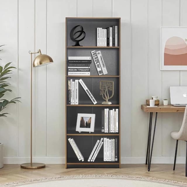 FWStyle FWStyle 5 Tier Anthracite Grey Modern Bookcase Shleving Unit Grey One Size Unisex 5056413130877