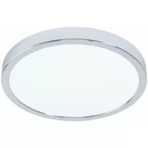 Loops - Wall Flush Ceiling Light Colour Chrome Shade Round White Plastic Bulb LED 20W
