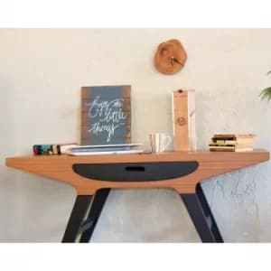 Enjoy Walnut Navy Decorative Wooden Wall Accessory