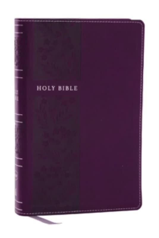 NKJV Personal Size Large Print Bible with 43,000 Cross References, Purple Leathersoft, Red Letter, Comfort Print Leather / fine binding