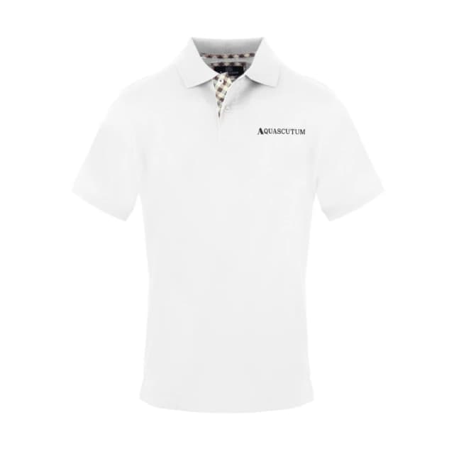Aquascutum Mens Polo Short Sleeve Polo Shirt Short Sleeve Polos Small White 54288601350
