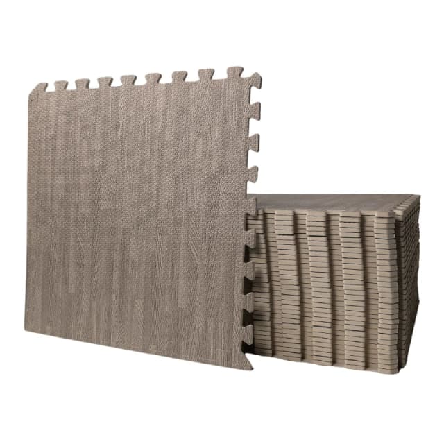 60cm x 60cm 4 Piece Eva Foam Protective Tile Floor Mats in Grey Wood Effect