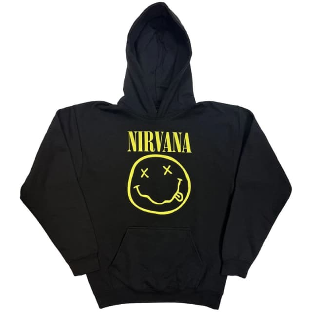Nirvana Yellow Grunge Smile Hoodie Black unisex