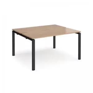 Adapt sliding top back to back desks 1400mm x 1200mm - Black frame and