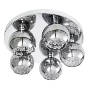 Spa Megara 5 Light Ceiling Light Decorative Crystal Smoke Glass and Chrome