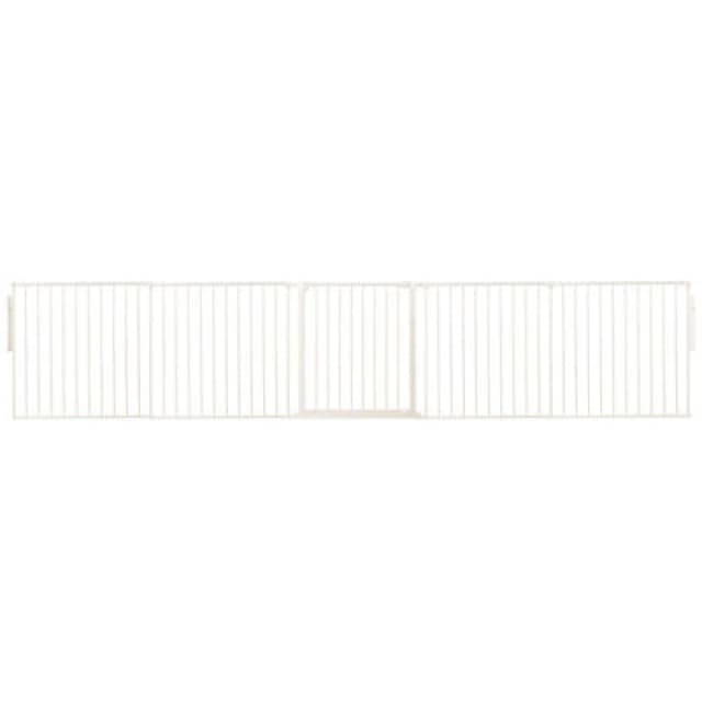 Safetots Premium Multi Panel Room Divider, Up To 370Cm Wide, White, 70Cm Tall, Flexible Barrier With Door For Baby And Toddler