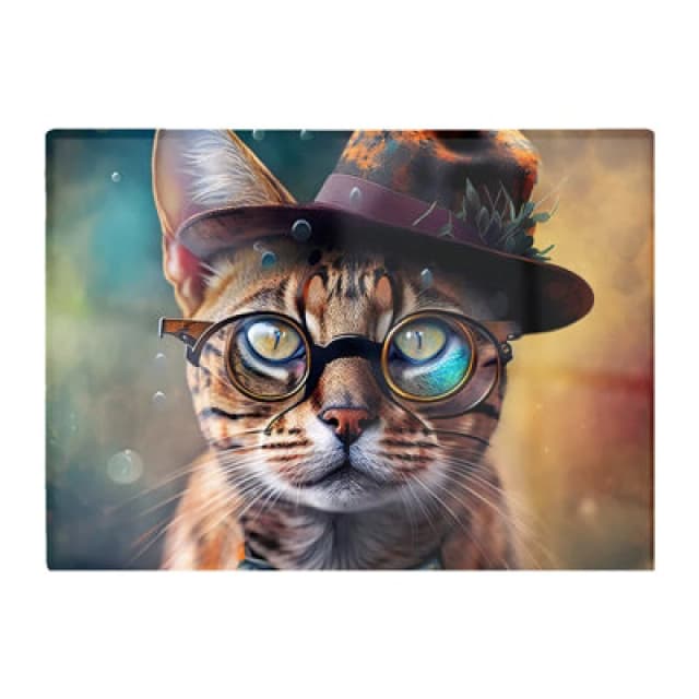 Warren Reed Designer Bengal Cat Face With Splashart Chopping Board