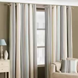 Broadway Striped Eyelet Curtains Duck Egg