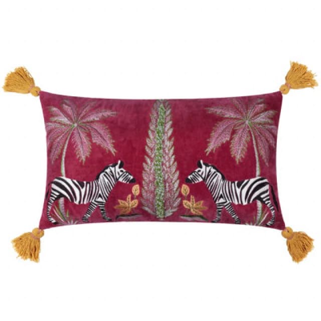 Wylder Tropics Kalahari Embroidered Velvet Polyester Filled Cushion