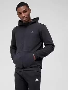 adidas Train Motion Pack Doubleknit Zip Hoodie - Black Size M Men