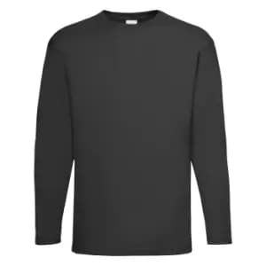 Mens Value Long Sleeve Casual T-Shirt (Large) (Jet Black)