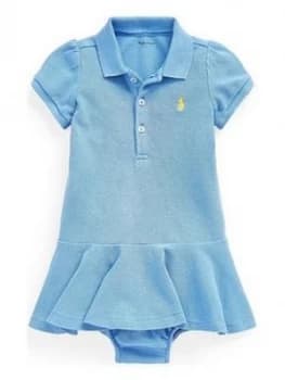 Ralph Lauren Baby Girls Classic Polo Dress - Blue, Size 3 Months