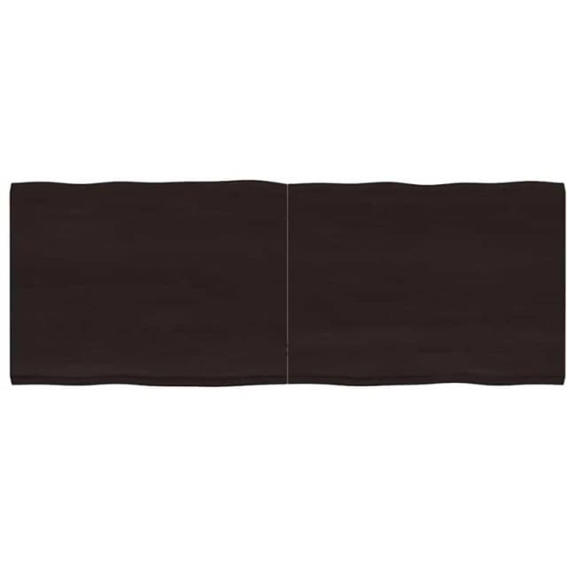 Vidaxl Table Top Dark Brown 160X60X(2-4) Cm Treated Solid Wood Live Edge, Brown 364038