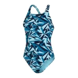 Speedo AOP Medal Swimsuit Womens - Blue