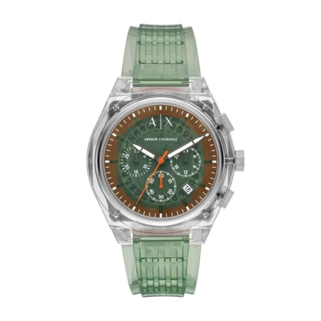 Armani Exchange AX4165 Rafael Green Plastic Strap Watch - W65488