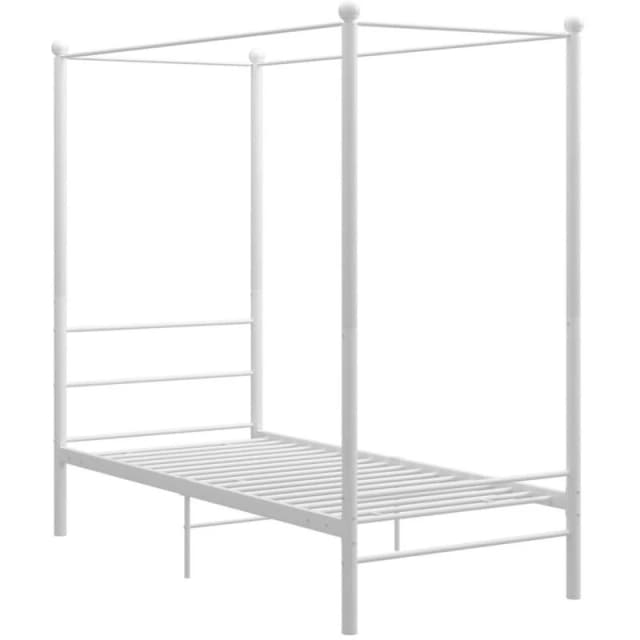 VIDAXL Canopy Bed Frame without Mattress White Metal 90x200cm Vidaxl 8720286163672