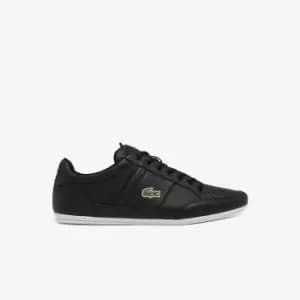 Lacoste Mens Chaymon Synthetic and Leather Trainers Size 10 UK Black & White