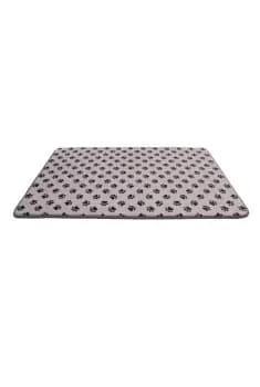 80 x 120 Silver Memory Foam Paw Print Pet Mat