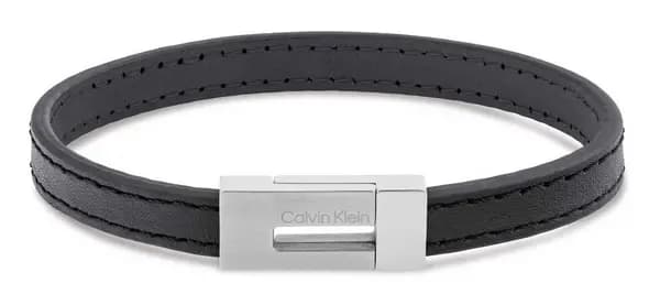 Calvin Klein 35100020 Mens Exposed Black Leather and Jewellery