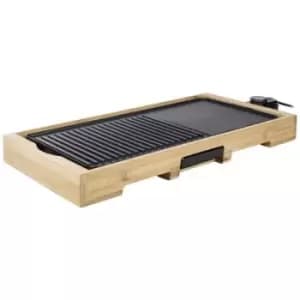 Tristar BP-2641 Electric Table grill Bamboo, Black