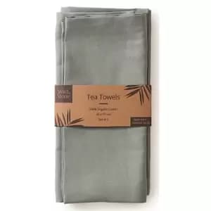 Wild & Stone Organic Cotton Tea Towels Set of 2 - Moss Green
