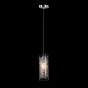Netlighting Modern Hanging Pendant Chrome 1 Light with Glass Shade, E14