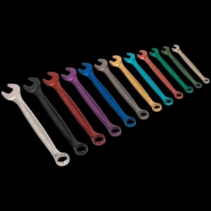 Sealey 12 Piece Multi Coloured Combination Spanner Set