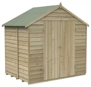 Forest Garden 7 x 5ft 4Life Apex Overlap Pressure Treated Double Door Windowless Shed with Assembly