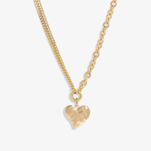 Mood Gold Hammered Matte Twisted Heart Double Chain Nec Jewellery Sets One Size Gold 72791610000