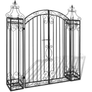 Ornamental Garden Gate Wrought Iron 122x20.5x134cm Vidaxl Black
