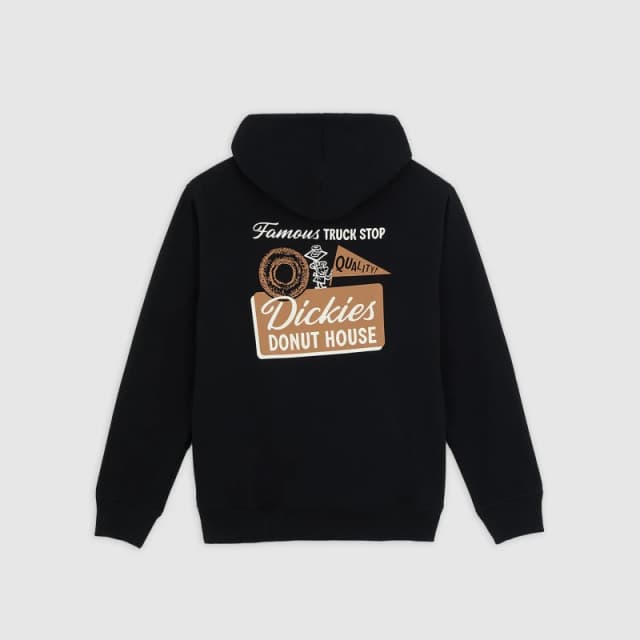 Dickies Mens Doughnut Pull Over Hoodie Black male Small