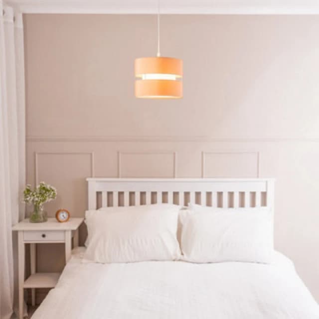 ValueLights Sophia Pair of Easy Fit Small Light Lamp Shades with 10W LED Warm White Bulbs Camel