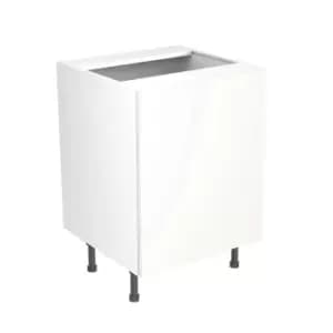 KitchenKIT Slab 60cm Base Sink Unit - Gloss White