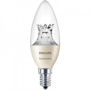 Philips Lighting LED (monochrome) EEC A+ (A++ - E) E14 Candle 5.5 W = 40 W Warm white (Ø x L) 38mm x 113mm SceneSwitch