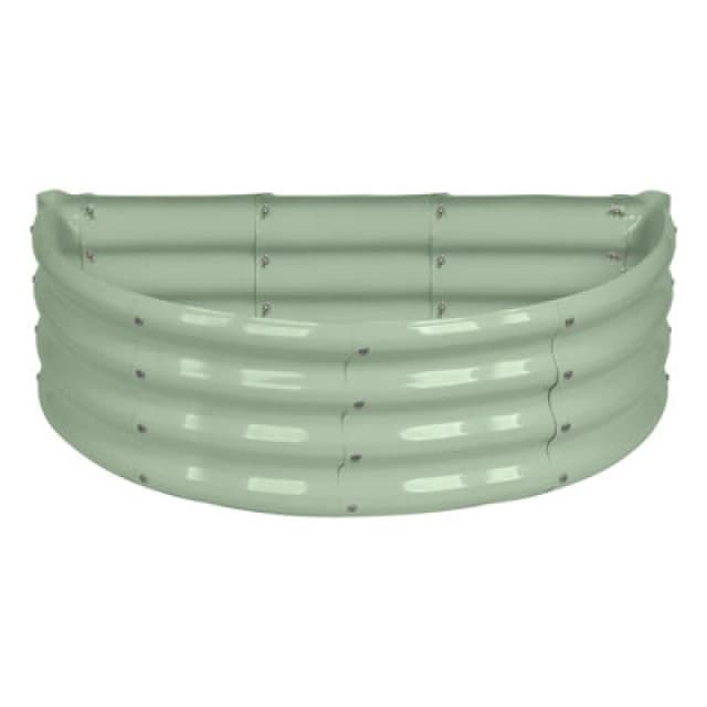 Harbour Housewares Semicircular Galvanised Steel Raised Garden Bed - 90Cm X 45Cm - Green