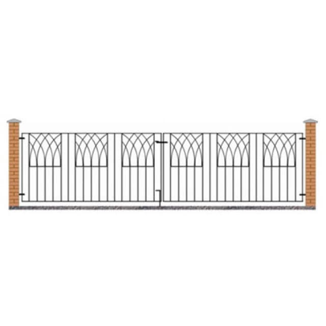 Burbage Iron Craft Abbi Metal Scroll Driveway Gate 3530mm Gap X 812mm High Abzp14