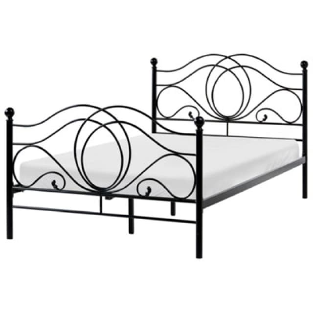 Beliani Bed Metal Lyra 120 X 200 Cm (Eu Small Double) Black