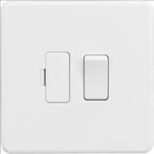 KnightsBridge Screwless 13A Switched Fused Spur Unit - Matt White