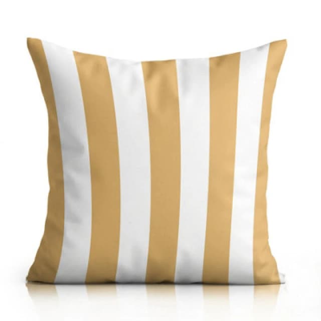 Luxury Living Wide Striped Large Outdoor Water-Repellant Cushion Yellow