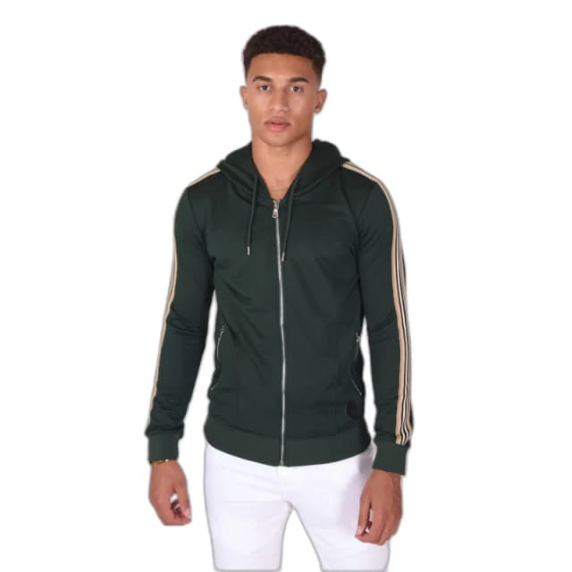 Project X Paris Hooded sweatshirt with zipper and equestrian stripes Project X Paris Vert Male S