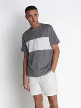 Lyle & Scott Colourblock T-Shirt With Embroidered Logo - Grey/Marl