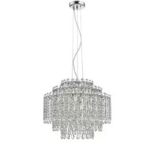 Impex Alita Crystal 8 Light Ceiling Chrome