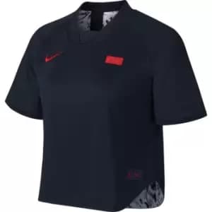 Nike FFF V Neck Short Sleeve T Shirt Womens - Blue