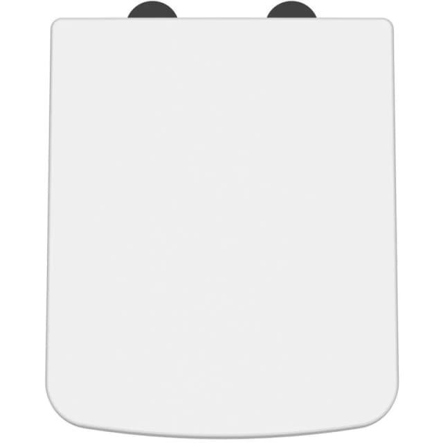 NUIE Luxury Square Toilet Seat with Soft Close Quick Release Hinges Black Cover Cap - White - Nuie NCH198B