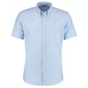 Kustom Kit Mens Slim Fit Short Sleeve Oxford Shirt (14.5) (Light Blue)
