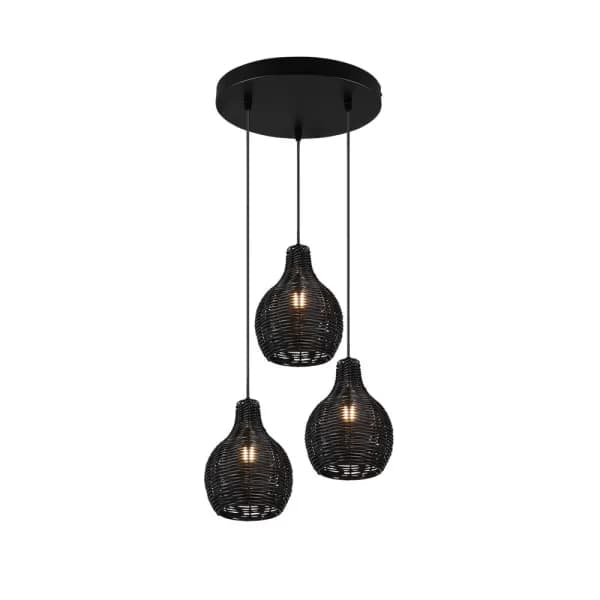 Sprout Modern 3 Light Cluster Pendant Ceiling Light Black