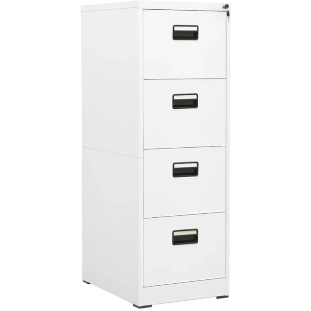 VIDAXL Filing Cabinet White 46x62x133cm Steel Vidaxl 8720286565902