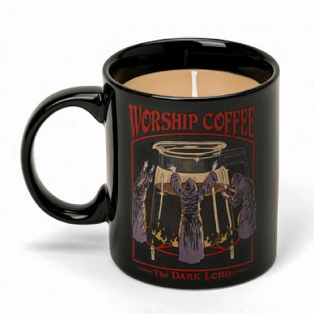 Steven Rhodes Worship Coffee Black Mug Candle With Vanilla Espresso Scent
